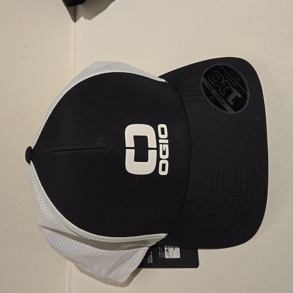 OGIO Black and White Trucker Cap with Logo
